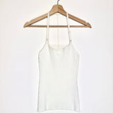 White Logo Halterneck Ribbed-knit Tank Top / COURREGES - Size M