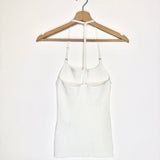 White Logo Halterneck Ribbed-knit Tank Top / COURREGES - Size M