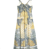 Honey Yellow Printed Sundial Maxi Dress / SCARLETT POPPIES - Size S