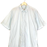 Ice Blue Shrink Cotton Lawn Oversized Short Sleeve Shirt / ATON - Size S