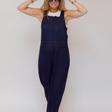 Indigo Blue PLEATS PLEASE Soft Denim Jumpsuit / ISSEY MIYAKE - Size 6