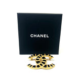 Interlocking CC Black and Golden Mosaic Cobblestone Brooch / CHANEL