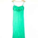 Irish Green Halter Spaghetti Strap Pleated Maxi Dress / MASSIMO DUTTI STUDIO - Size XS