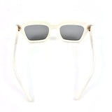 Ivory Acetate Rectangular Frame Glitter Embellished Sunglasses / JIMMY CHOO