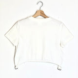 Ivory Cotton Logo Print Crop T-shirt / COURREGES - Size M