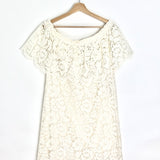 Ivory Floral Lace Off-shoulder Mini Dress / VALENTINO - Size IT 42