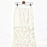 Ivory Golden Crochet Lace Midi Skirt / ZIMMERMANN - Szie 0