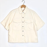 Ivory LOE Cotton-blend Denim Shirt / JAG - Size AUS 8