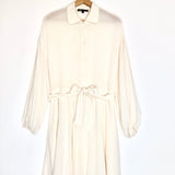 Ivory Loose-fitting Belted Shirt Dress / MAJE - Size 38