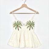 Ivory NARA Palm Embroidered Top / NEVER FULLY DRESSED - Size 36