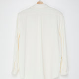 Ivory Padded Shoulder Long  Shirt - model HOLLIS / THE FRANKIE SHOP - Size XS/S