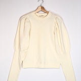 Ivory PHILO Puff-sleeves Cotton Pullover / ULLA JOHNSON - Size S