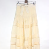 Ivory Pleated Lace and Chiffon Panels Maxi Skirt / ZIMMERMANN - Size 2