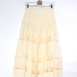 Ivory Pleated Lace and Chiffon Panels Maxi Skirt / ZIMMERMANN - Size 2
