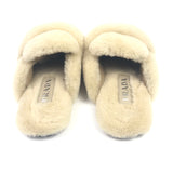 Ivory Shearling Slides Sandals / PRADA - Size 38.5