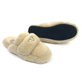 Ivory Shearling Slides Sandals / PRADA - Size 38.5