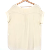 Ivory Silk Fluid Short Sleeves Top / DIEGA - Size S