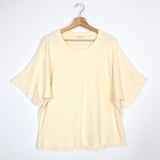 Ivory Oversized Cotton Terry Top - One Size