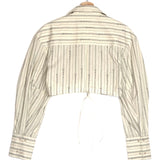 Jacquard Beige PLIDAO Logo Striped Cropped Long Sleeves Shirt / JACQUEMUS - Size 38
