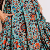 Jade DELILA Floral Print Cotton Midi Dress / ULLA JOHNSON - Size US 4