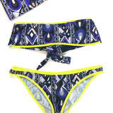 Kaleidoscope Printed Bandeau and Bikini Set / EMILIO PUCCI - Size 36