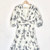 Keira Navy Pleated Puffed Sleeves Mini Dress / ZIMMERMANN - Size 1