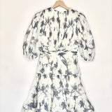 Keira Navy Pleated Puffed Sleeves Mini Dress / ZIMMERMANN - Size 1