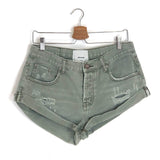 Khaki Bandits Denim Shorts / ONE TEASPOON - Size 28