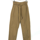Khaki Belge Belted Cotton Pants / XIRENA - Size XS