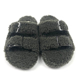 Khaki Buckle Slides / MANU STUDIOS - Size 38