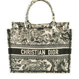 Khaki Canvas Toile De Jouy Medium Book Tote Woven Bag / CHRISTIAN DIOR