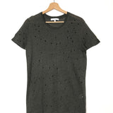 Khaki CLAY Linen Distressed T-shirt / IRO - Size XS