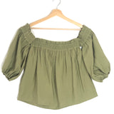 Khaki DALIA Elasticated Bustier Top With Removable Sleeves / BA&SH - Size 1