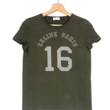 Khaki Green Celine Paris 16 Cotton Tee / CELINE - Size XS