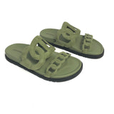 Khaki Green EXTRA Suede Sandals / HERMES - Size 37.5