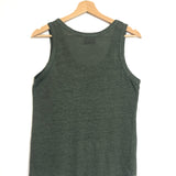 Khaki Green  Linen Tank Top - One Size