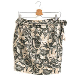 Khaki Green TARIDA Paisley Print Linen Wrap Mini Skirt / SECOND SUMMER - Size S