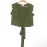 Khaki Knitted Wrap Top / CLAUDIE PIERLOT - Size 3