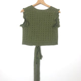 Khaki Knitted Wrap Top / CLAUDIE PIERLOT - Size 3