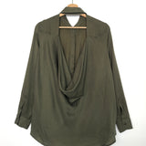 Khaki MARIUS Flowy Open-back Long Sleeves Shirt / MES DEMOISELLES - Size 34