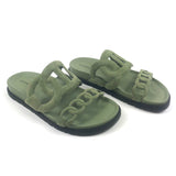 Khaki Suede EXTRA Sandals / HERMES - Size 37.5