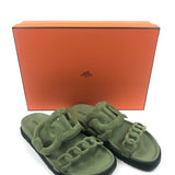 Khaki Suede EXTRA Sandals / HERMES - Size 37.5