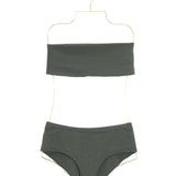 Khaki Textured Bandeau Bikini / MARYSIA SWIM