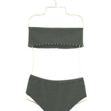 Khaki Textured Bandeau Bikini / MARYSIA SWIM