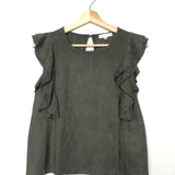 Khaki Velvet Sleeveless Top / GRACE & MILA - Size S