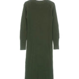 Khaki Wool Blend Knitted Long Sleeves Maxi Dress / ANINE BING - Size S