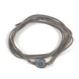 Labradorite Stone with Leather Strap Wrap Bracelet / CELINE MONVOISIN