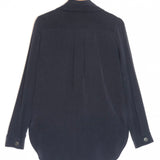 Black Gold Embellished Shoulder Silk Shirt / PIERRE BALMAIN - Size 34