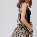 Beige Multicolor Mizza Embroidery Medium Lady D-Lite Bag / CHRISTIAN DIOR