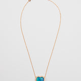 LE LOVE Choker in Gold Plated, Zircons and Blue Harlequin Opal Necklace / SHIREL BELLAICHE